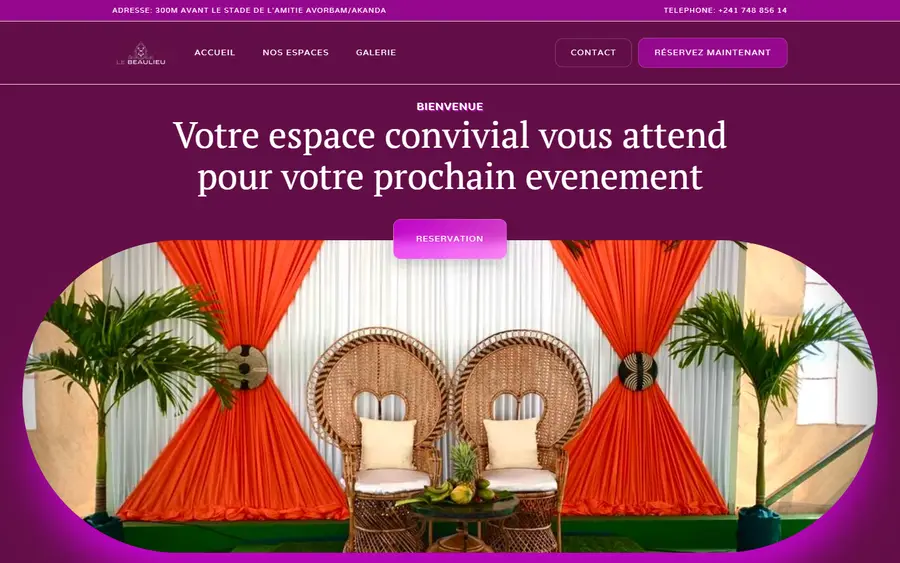 Le Beaulieu website, built by PhilRanJam for a lieu de réception business